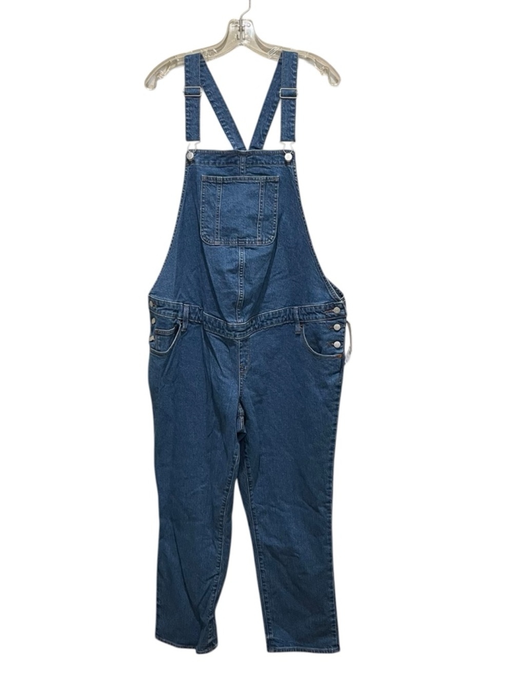 Ingrid & Isabel maternity overalls medium wash blue maternity size 14 NWT - Picture 4 of 9